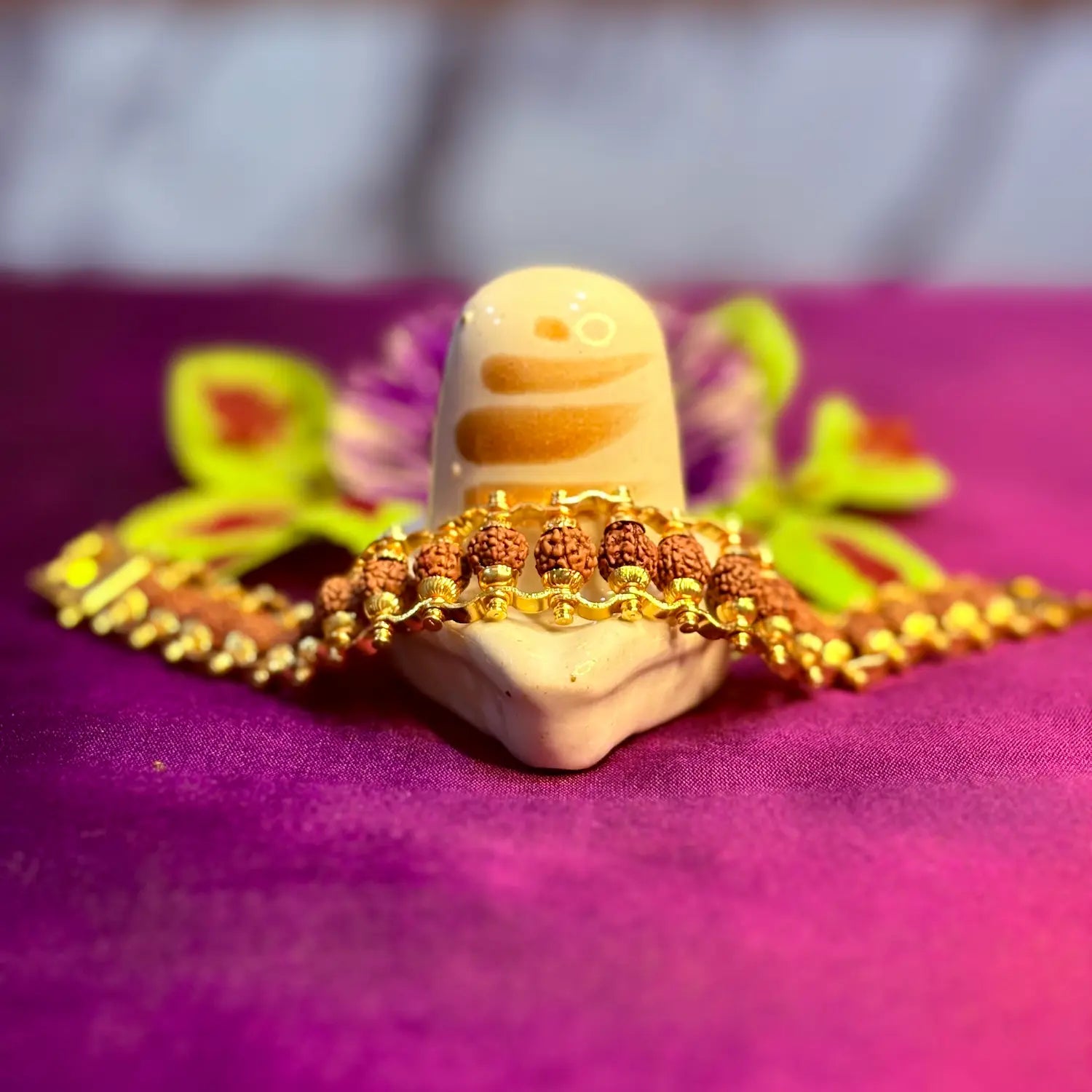 Gold Plated Panch Mukhi Rudraksha Bracelet