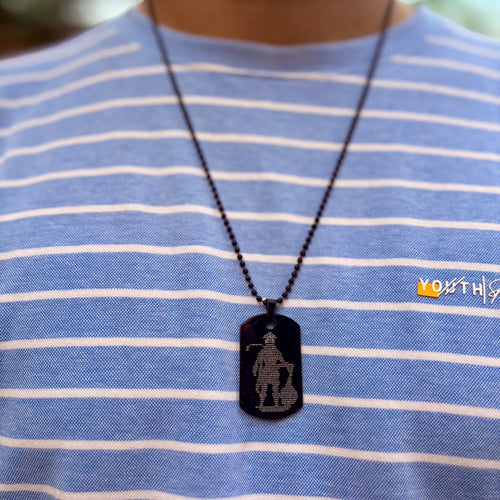 Hanuman Chalisa Micro-carved Tag Stainless Steel Necklace